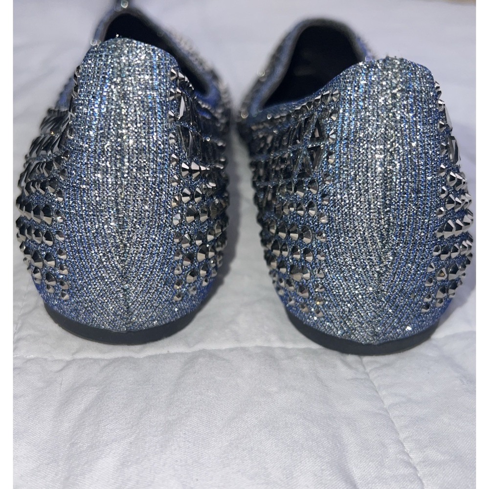 Rivets Flats Pointed Toe Glitter Beading Ballerian Shoes Shallow Mouth Sequined - Picture 5 of 8